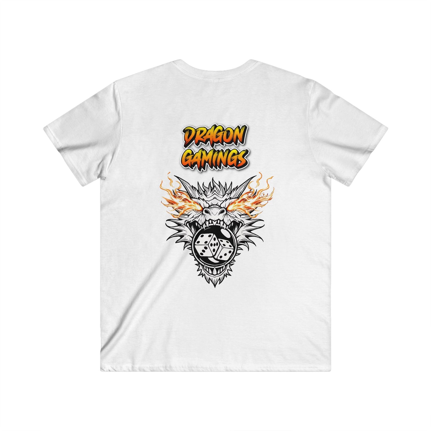 Men's Fitted V-Neck Tee - Dragon Bubble Craps Graphic T-Shirt
