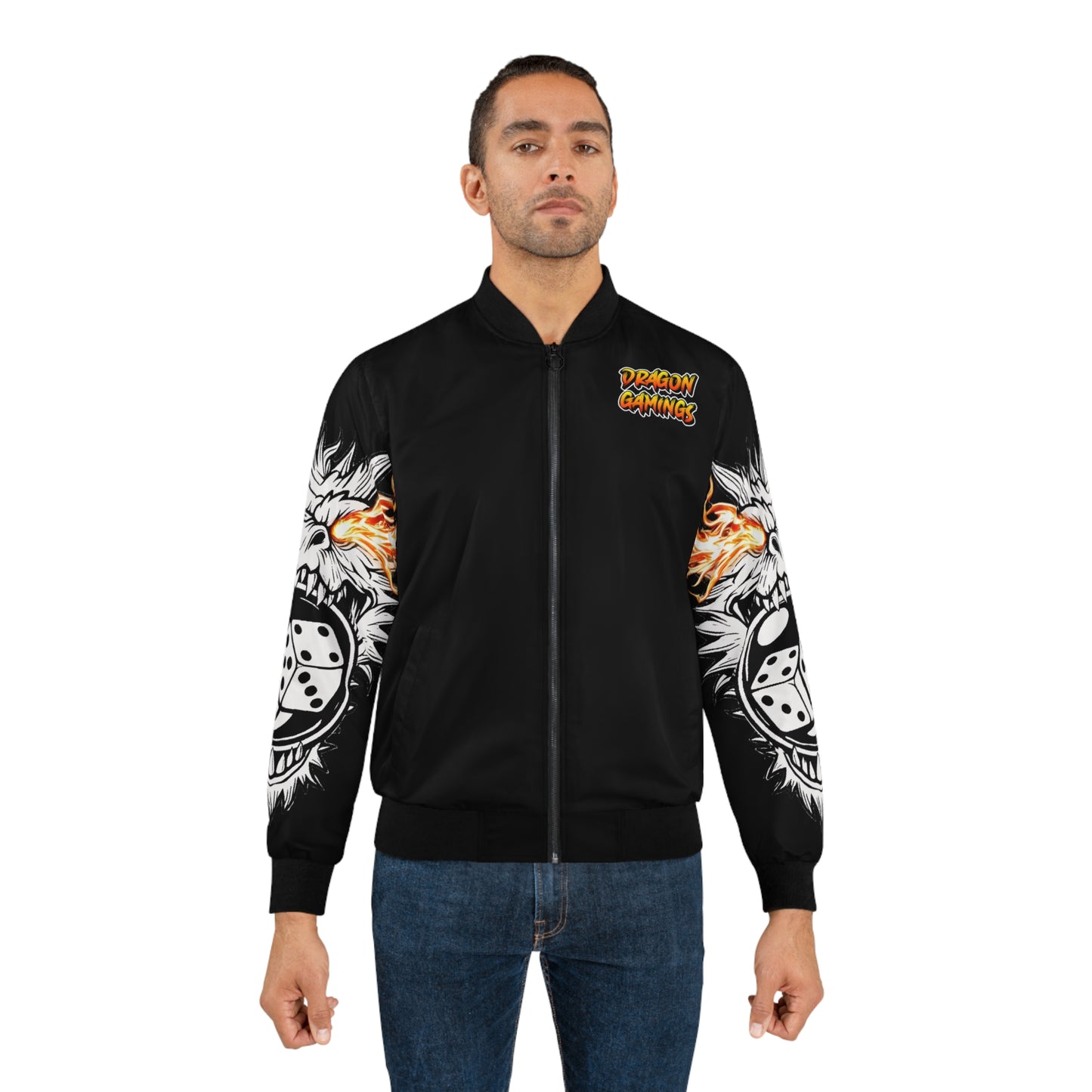 Men's Bomber Jacket - Dragon Bubble Craps Design