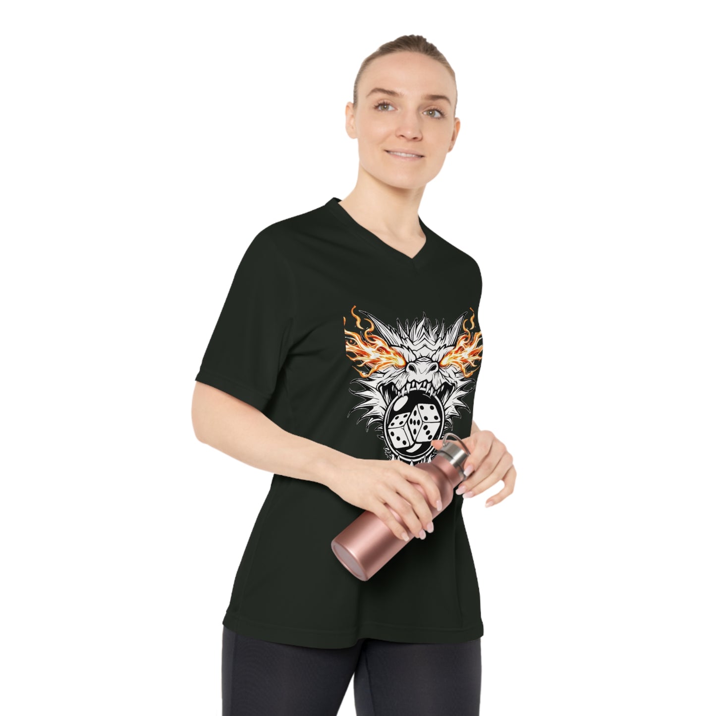 Dragon Bubble Craps(F) Women's Performance V-Neck T-Shirt - Fun & Bold Activewear