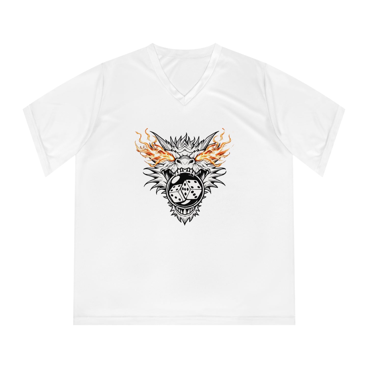 Dragon Bubble Craps Women's Performance V-Neck T-Shirt - Fun & Bold Activewear