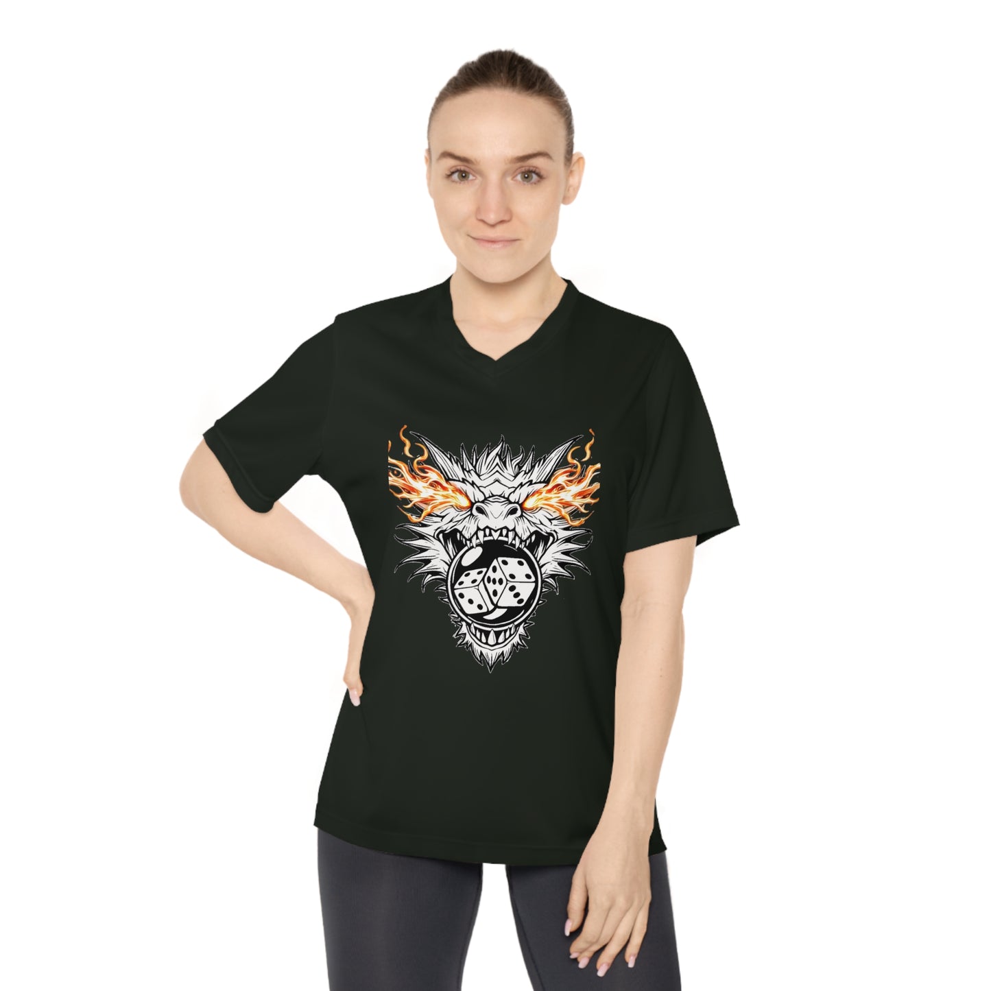Dragon Bubble Craps(F) Women's Performance V-Neck T-Shirt - Fun & Bold Activewear