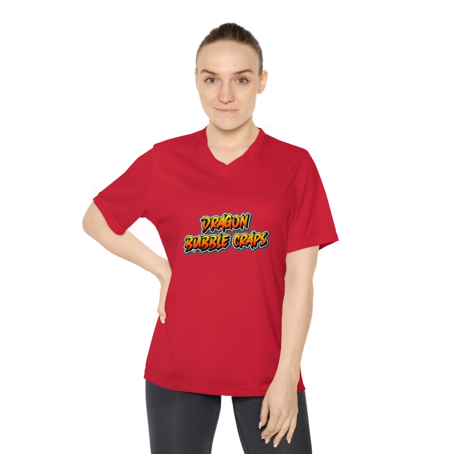 Dragon Bubble Craps(F) Women's Performance V-Neck T-Shirt - Fun & Bold Activewear