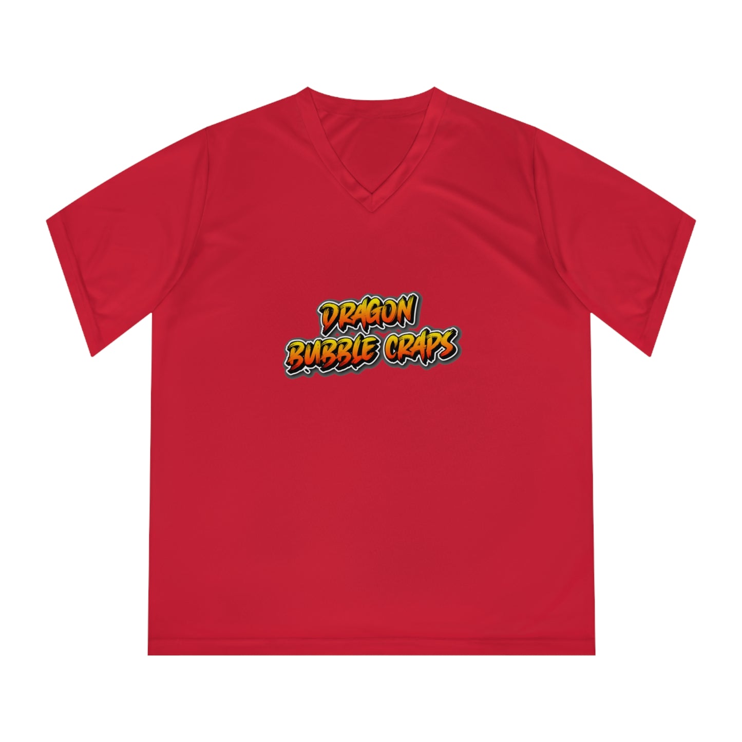Dragon Bubble Craps Women's Performance V-Neck T-Shirt - Fun & Bold Activewear