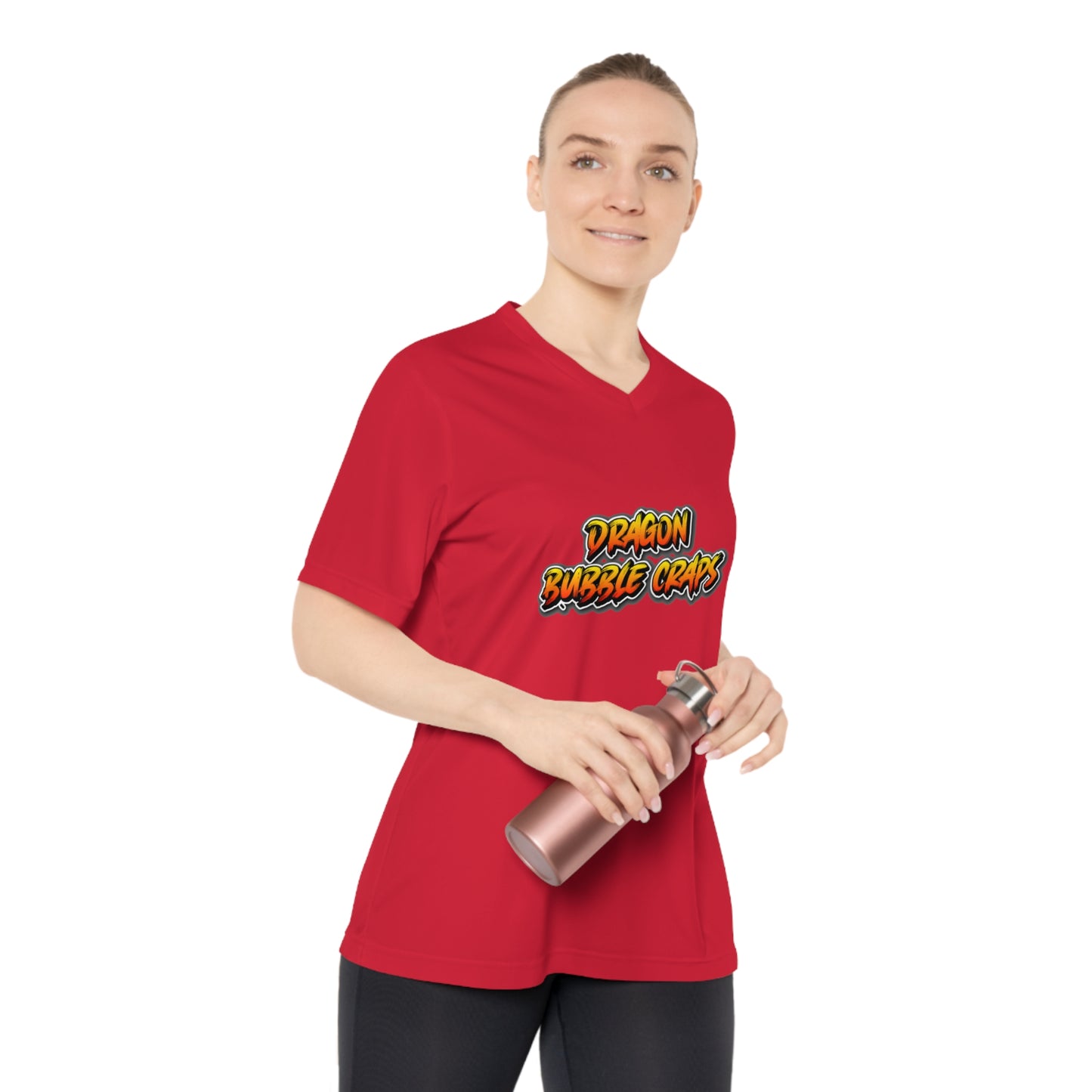 Dragon Bubble Craps Women's Performance V-Neck T-Shirt - Fun & Bold Activewear