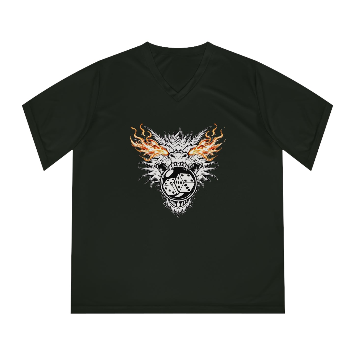 Dragon Bubble Craps Women's Performance V-Neck T-Shirt - Fun & Bold Activewear