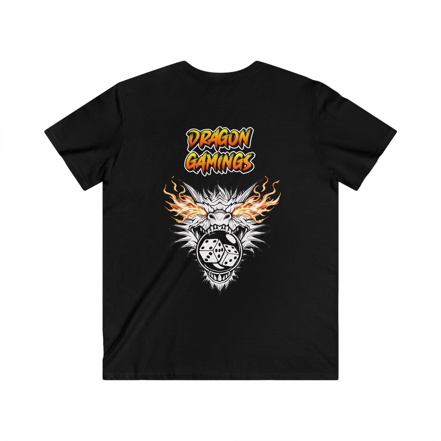 Men's Fitted V-Neck Tee - Dragon Bubble Craps Graphic T-Shirt